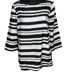 Jennifer and Grace Black White 3/4 Sleeves Size Medium